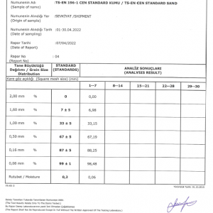 CEN Standart Kum , EN 196-1 - Görsel 9