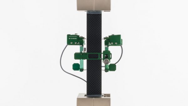 composite tensile specimen with averaging extensometer Model 3442AVG